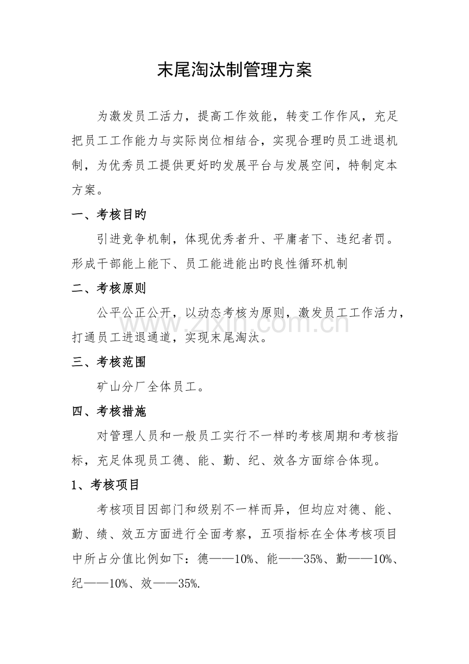 考核末位淘汰制方案.doc_第1页