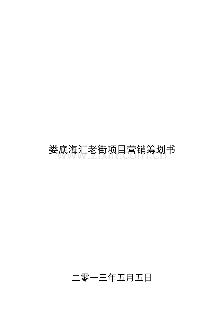 娄底老街项目营销策划书.doc_第1页