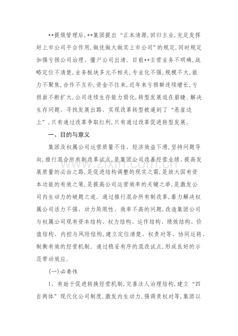 公司混合所有制改革试点工作方案.doc_第2页