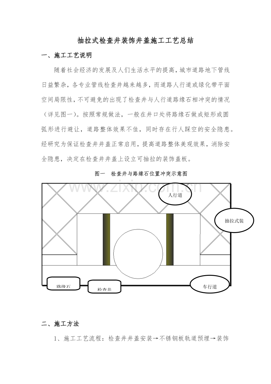 抽拉式检查井装饰井盖施工工艺总结.doc_第1页