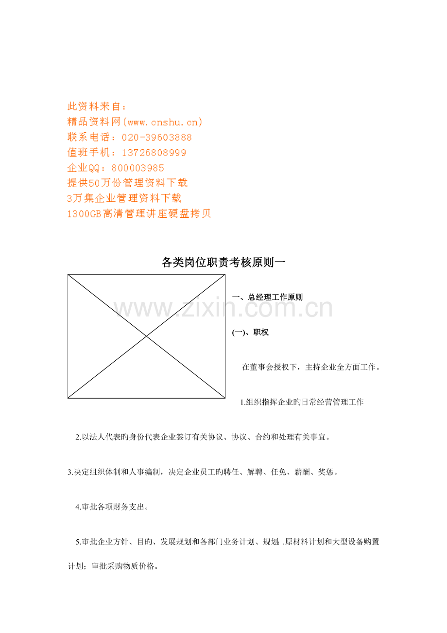 公司各类岗位职责考核标准概述.doc_第1页