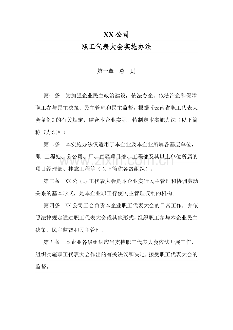 XX公司职工代表大会实施办法.doc_第1页