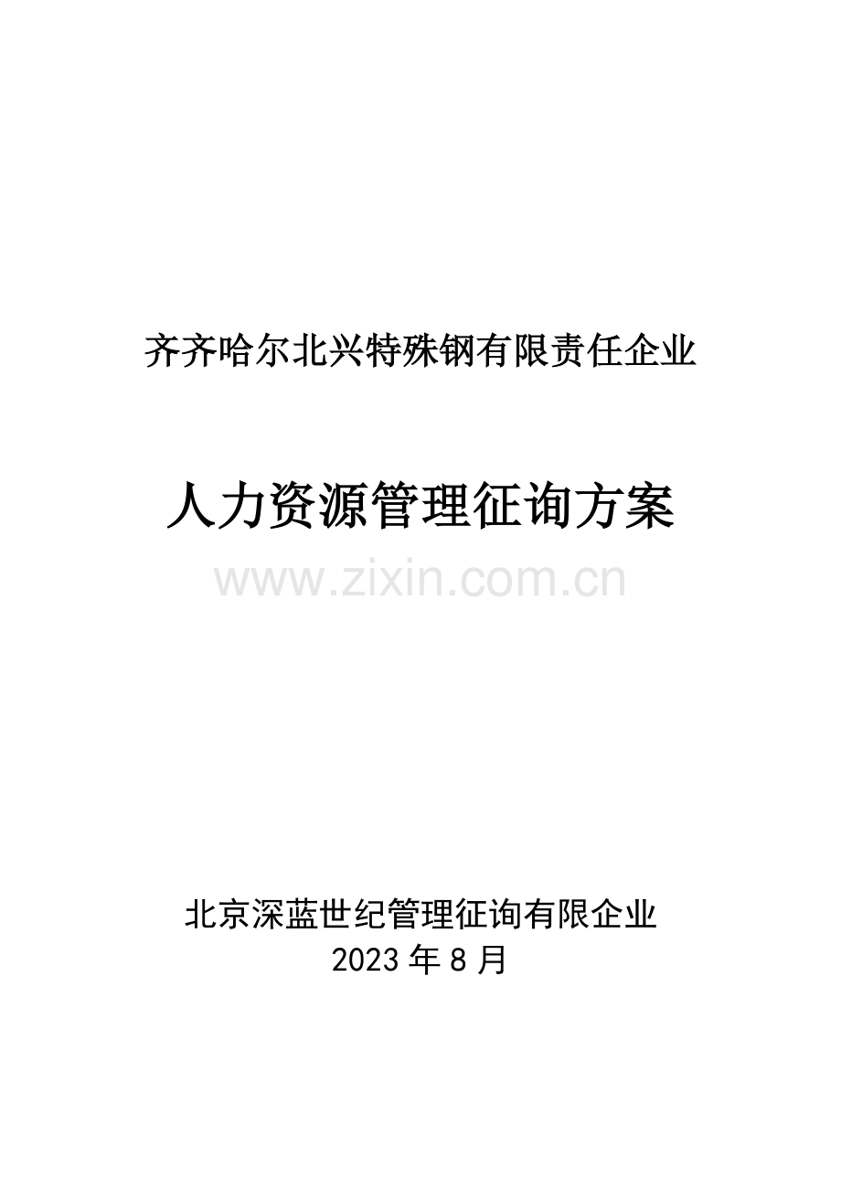 有限责任公司人力资源管理咨询方案.doc_第1页