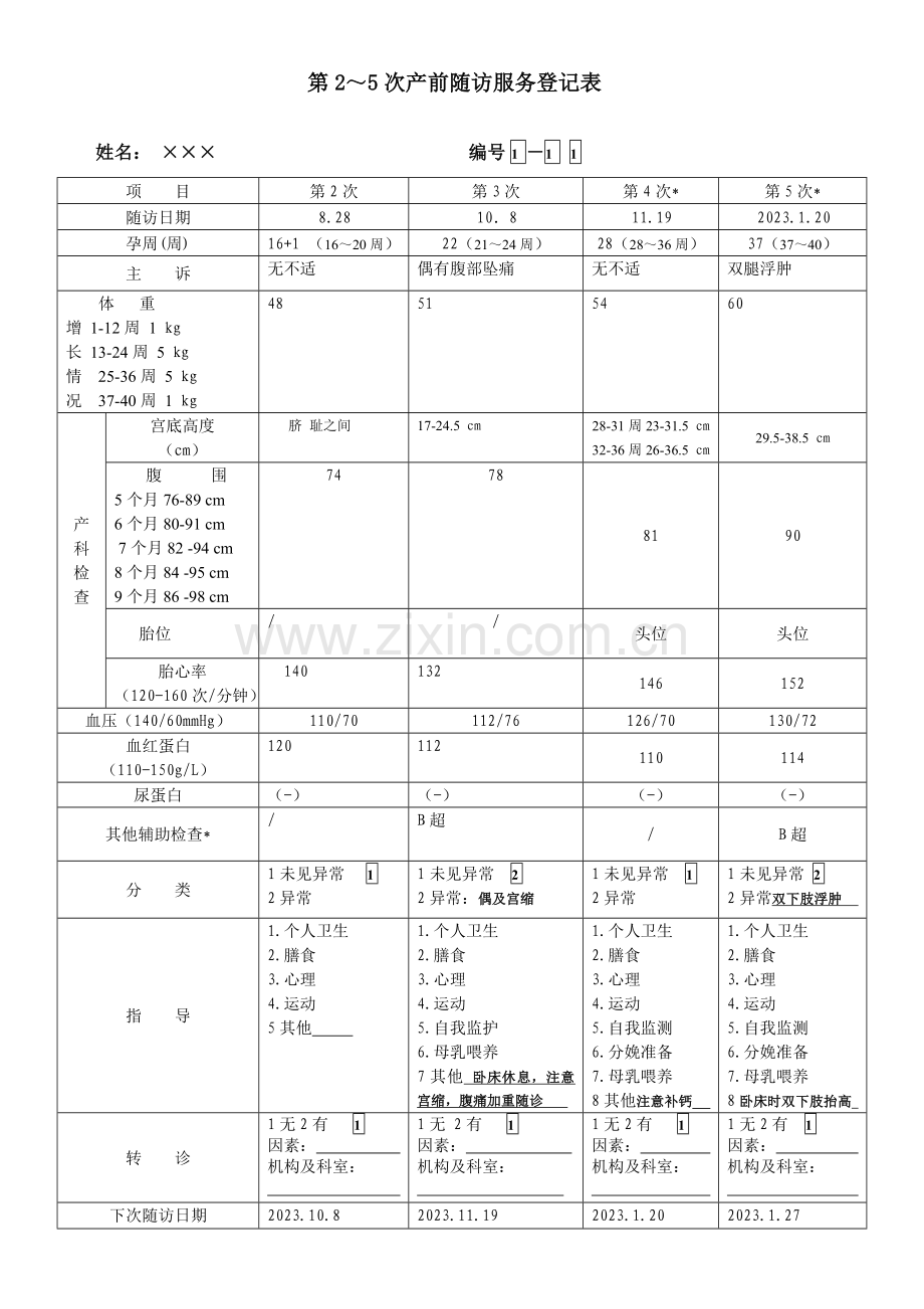 孕产妇健康管理档案表格填写示例.doc_第2页