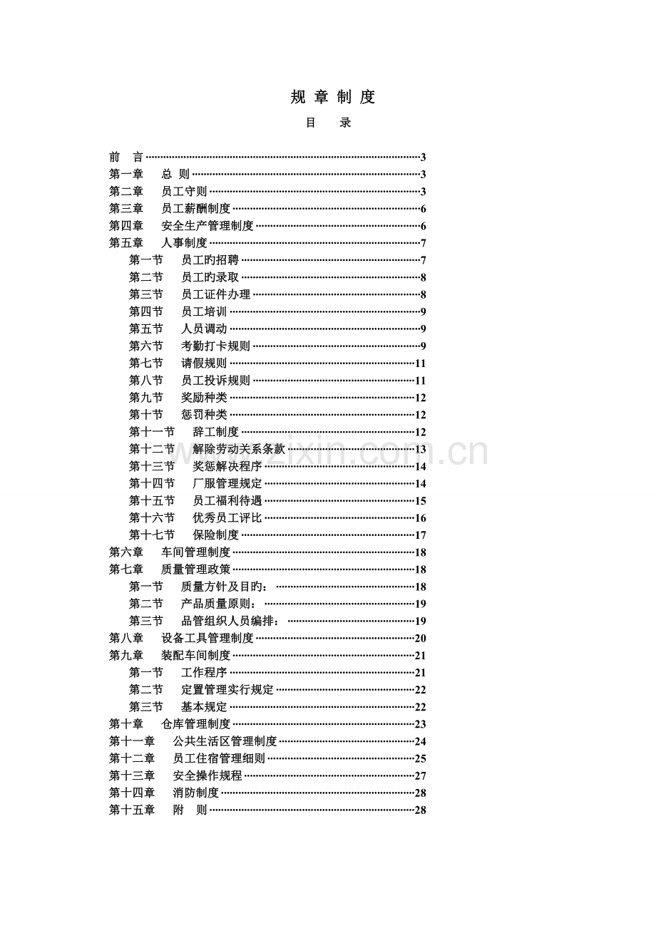 公司工厂小型加工厂挂牌工厂员工规章管理制度.doc_第1页