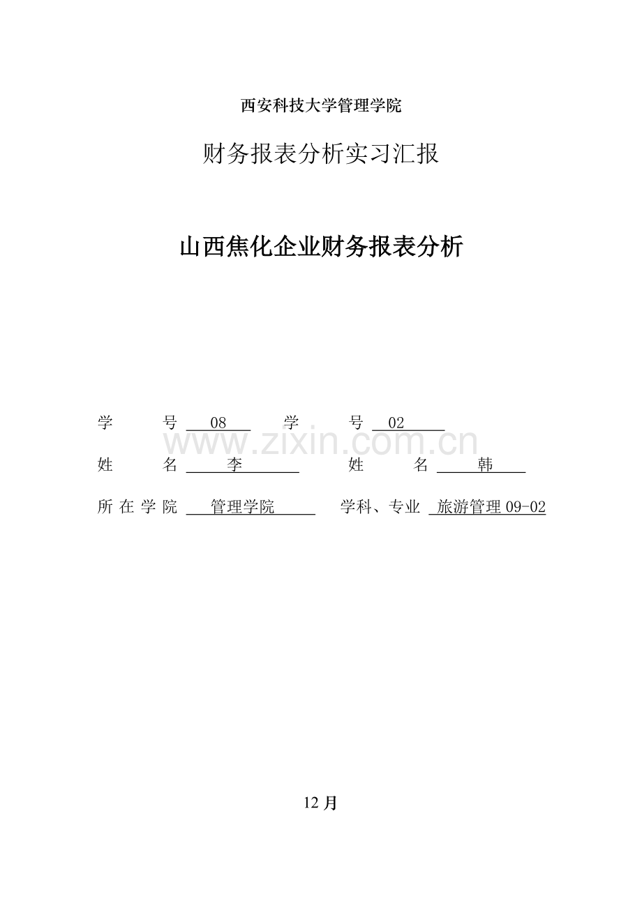 财务报表分析实习报告.doc_第1页