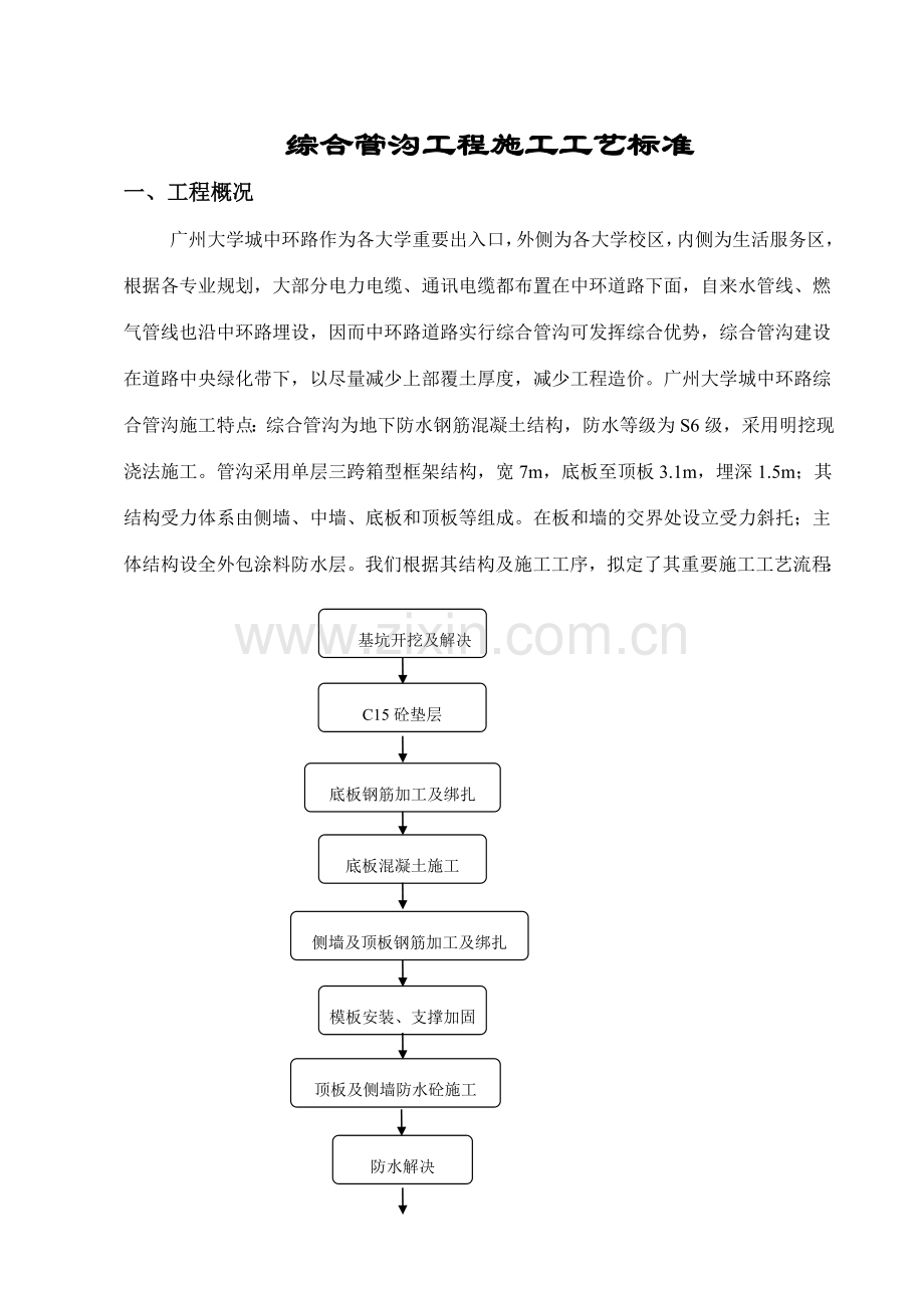 综合管沟工程施工工艺标准.doc_第2页