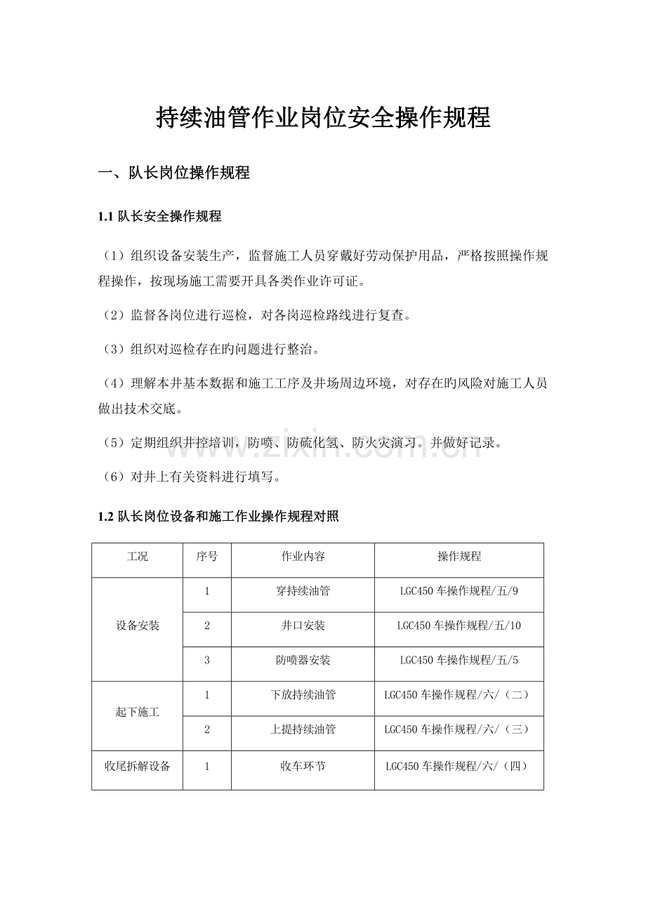 连续油管岗位安全操作规程.docx_第1页