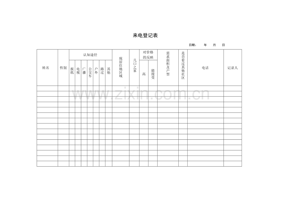 售楼部所有表格正式.doc_第1页