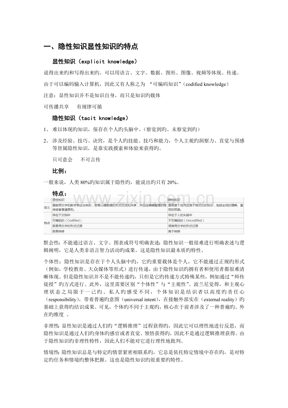 知识科学与知识管理武汉理工大学参考答案.docx_第1页