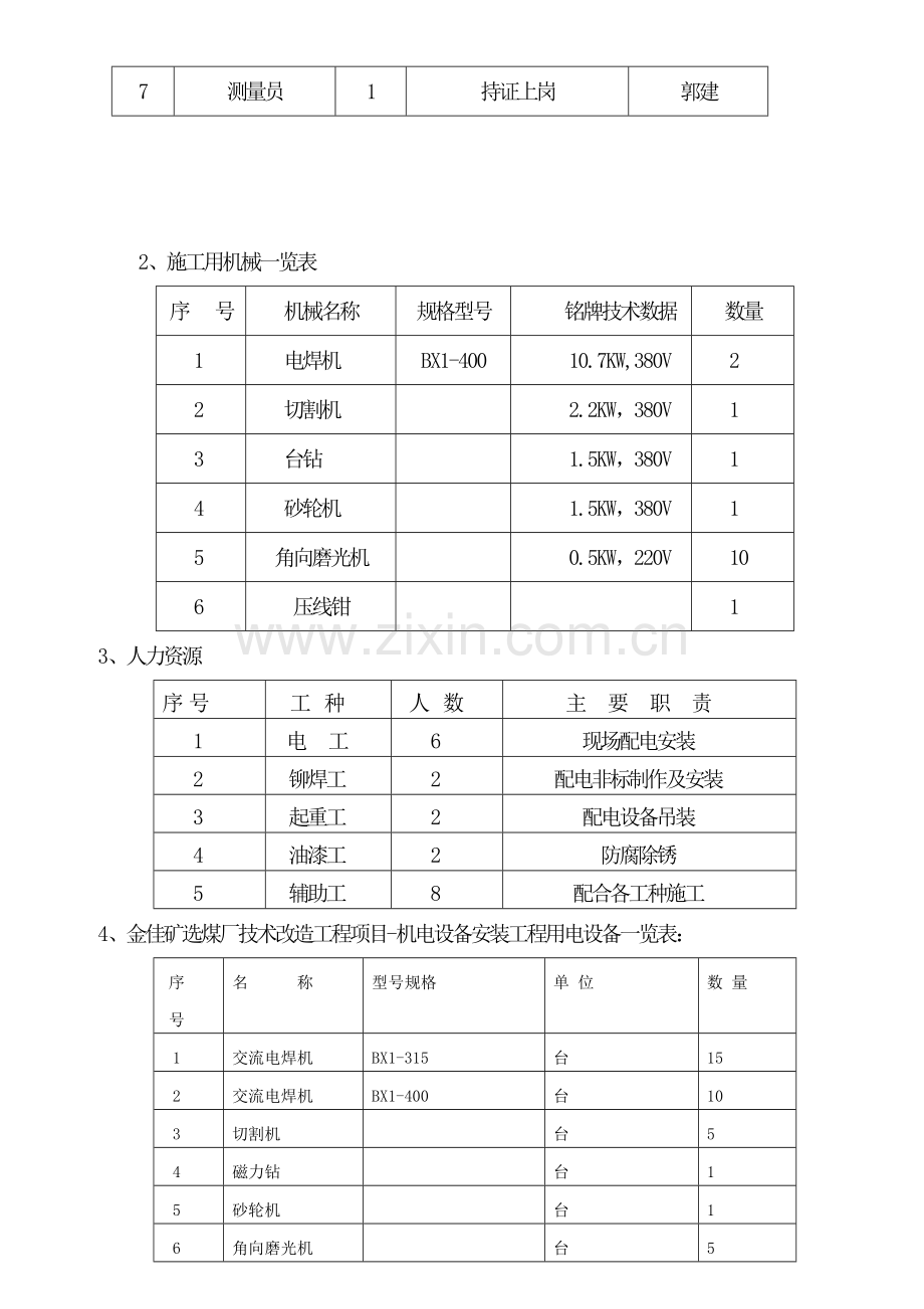 金佳选煤厂施工临时用电组织措施.doc_第2页