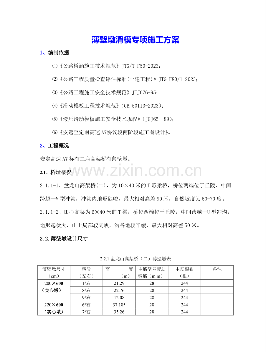 薄壁墩滑模专项施工方案.doc_第1页