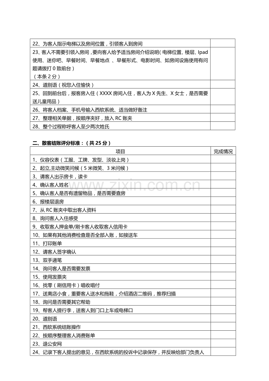 酒店前台实操考核表.doc_第2页