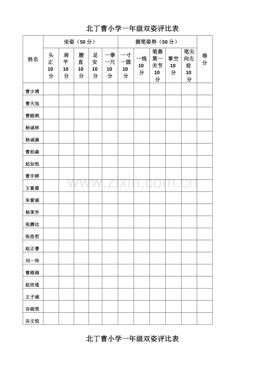 双姿考评表.doc_第1页