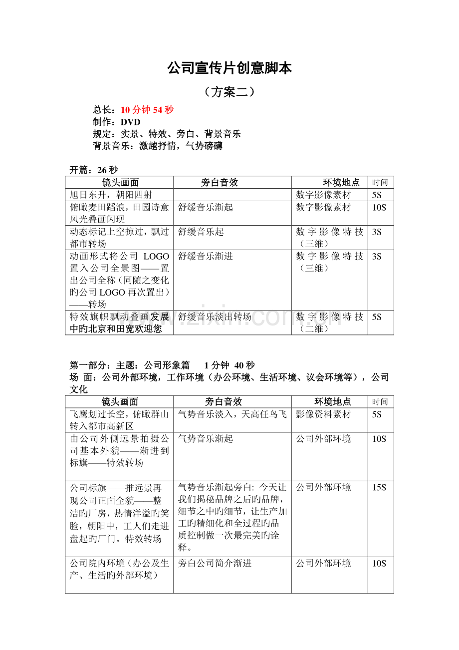 宣传片创意脚本(方案二).doc_第1页