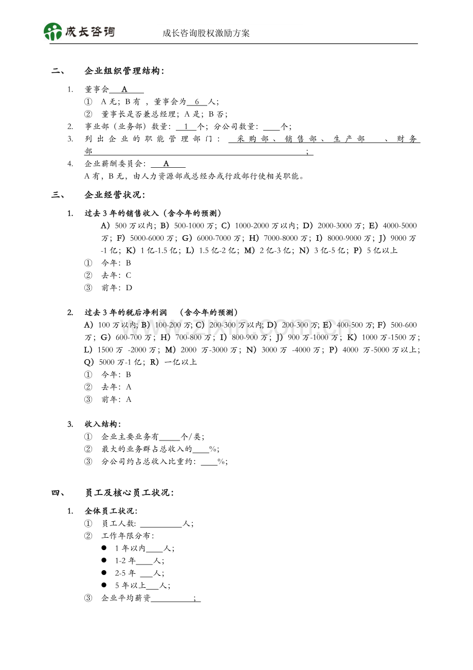 企业股权激励设计前期综合调查表.docx_第2页