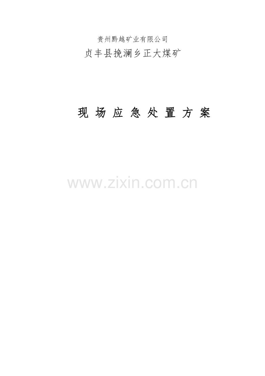 正大煤矿现场应急处置方案.doc_第1页