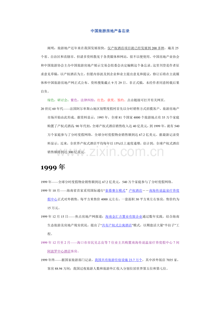 中国旅游房地产备忘录.doc_第1页