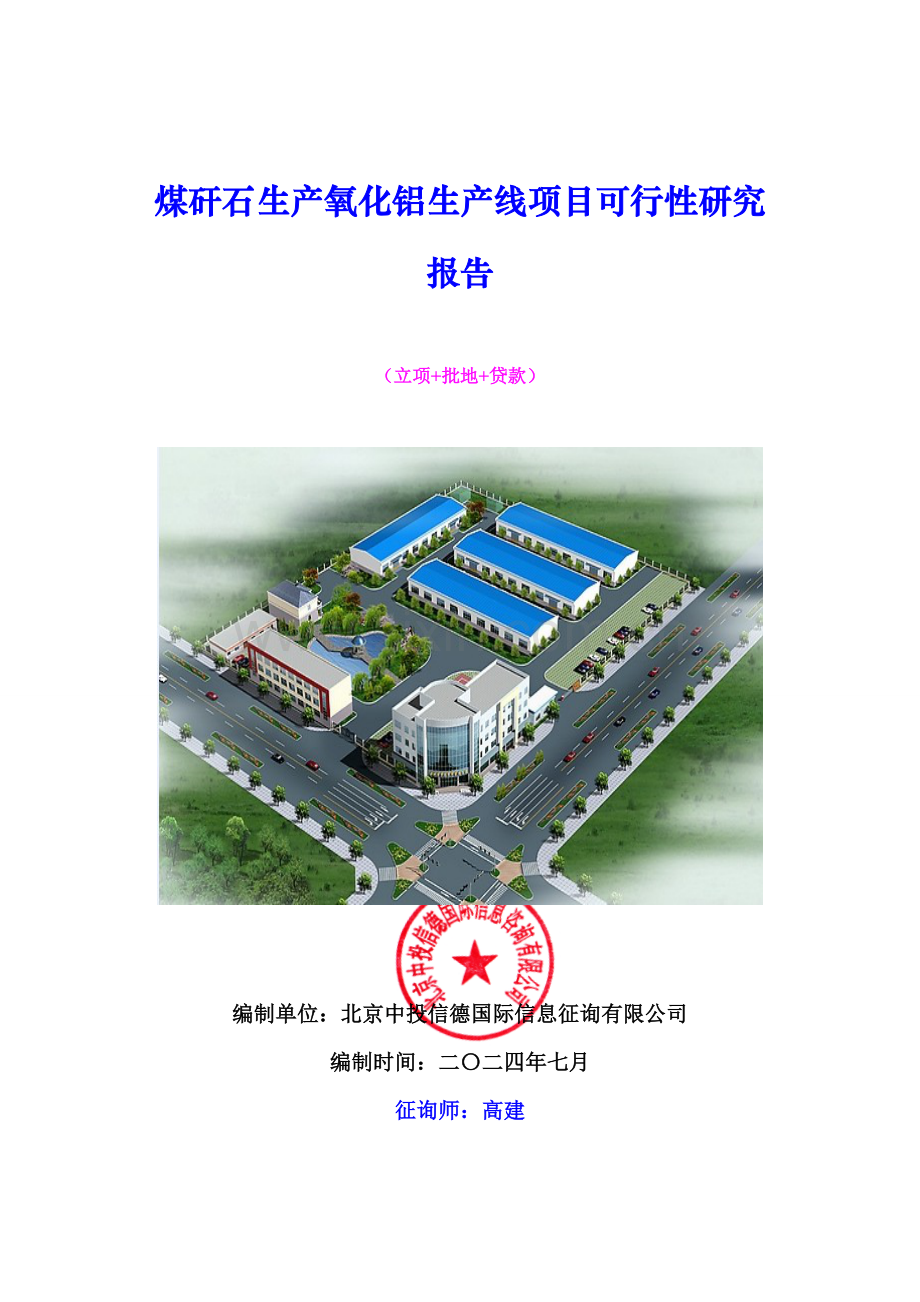 煤矸石生产氧化铝生产线项目可行性研究报告.doc_第1页