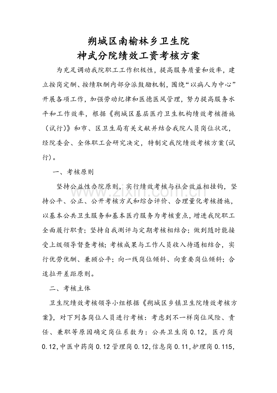 卫生院绩效考核方案解读.doc_第1页