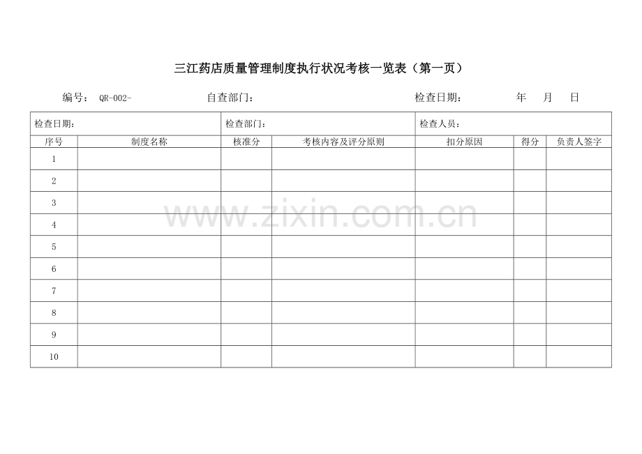 零售药品经营企业GSP认证各种记录横表总结.doc_第2页