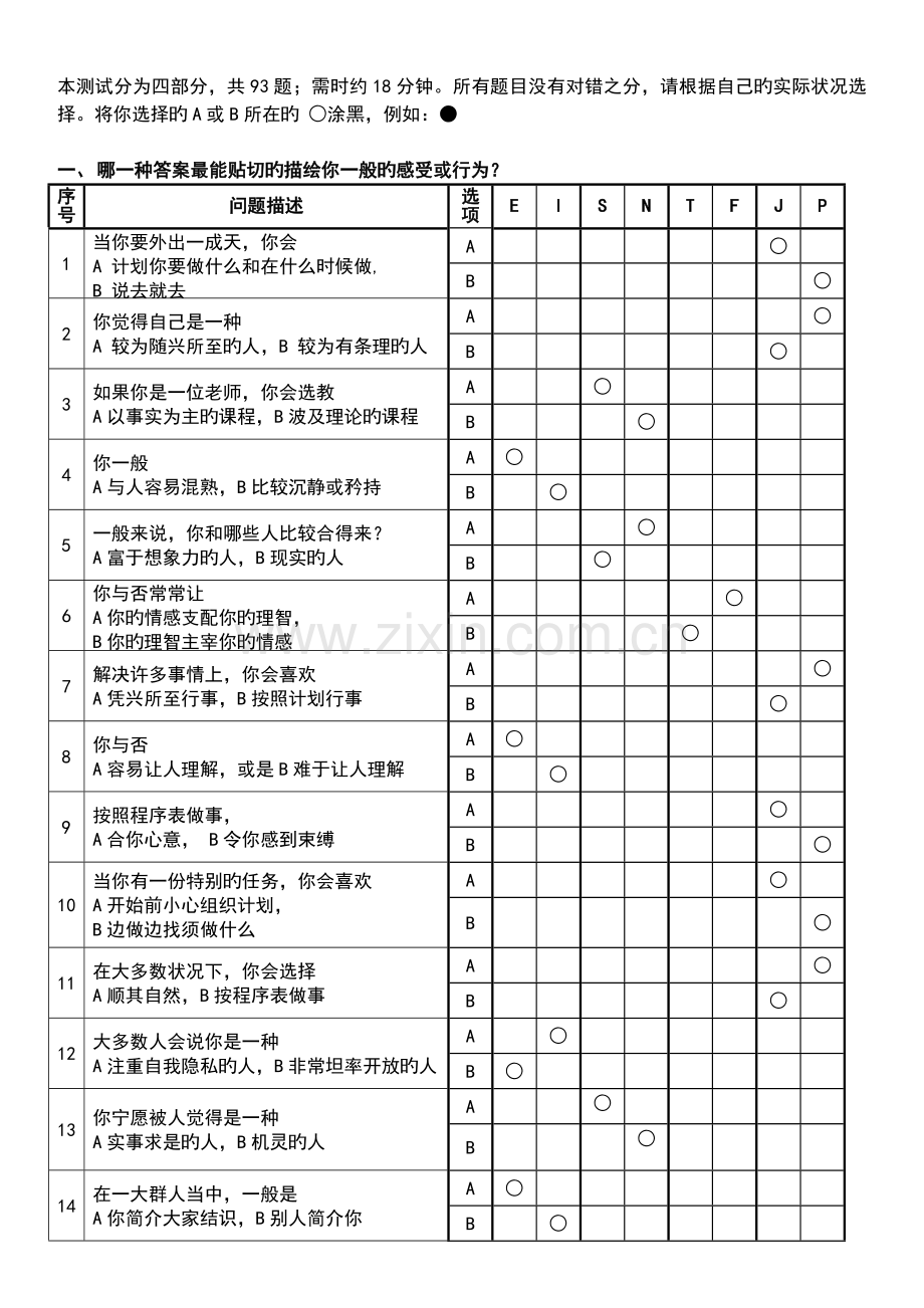 MBTI职业性格测试.doc_第1页