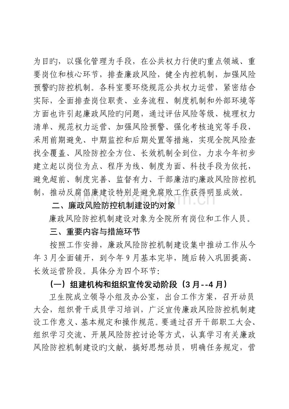 镇卫生院全面推进廉政风险防控机制建设实施方案.doc_第2页