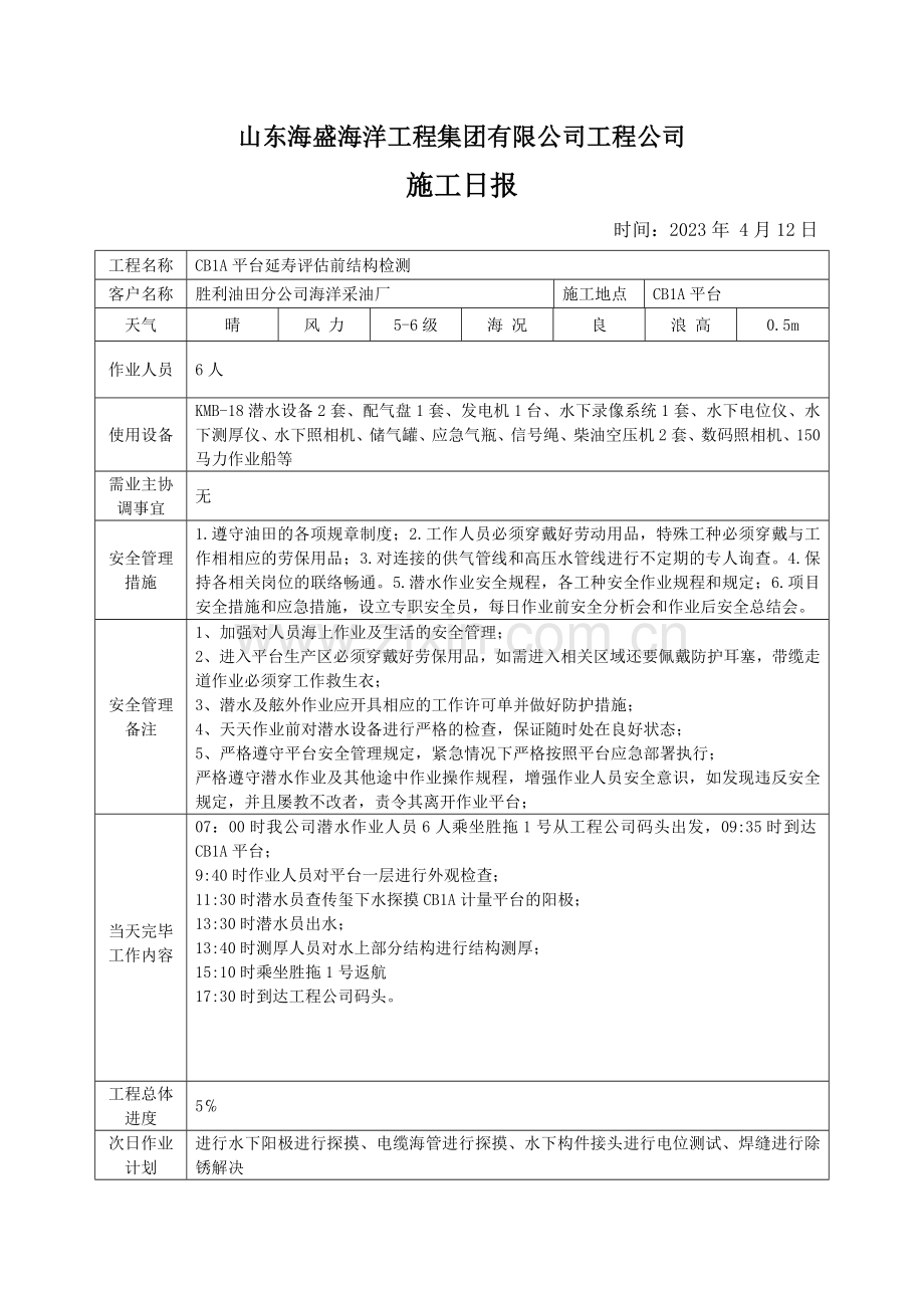 施工日报新版.doc_第1页