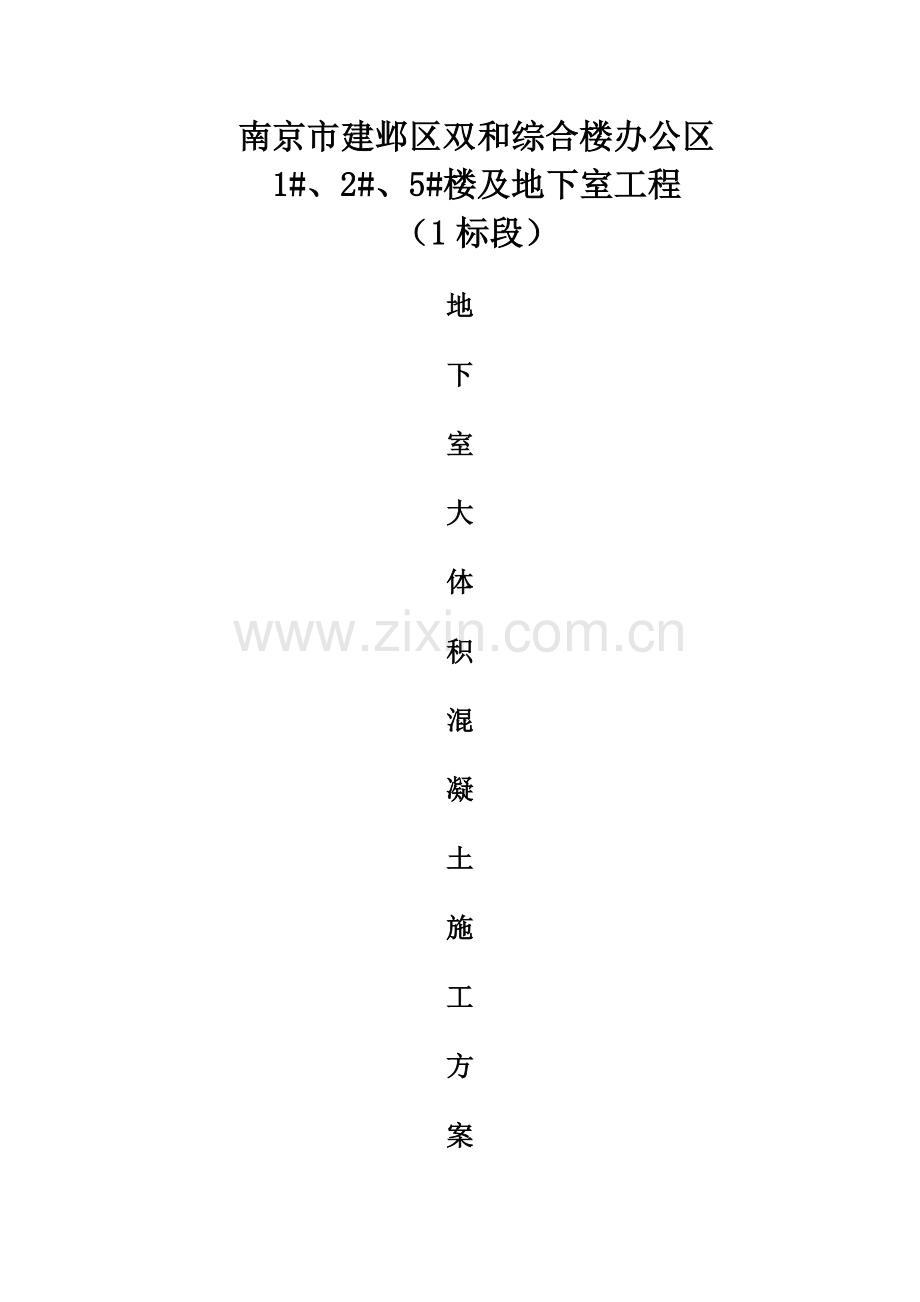 南京双和综合楼混凝土施工方案.doc_第1页
