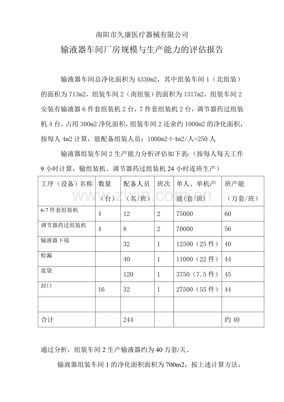 输液器车间厂房规模与生产能力分析评估报告.doc_第2页