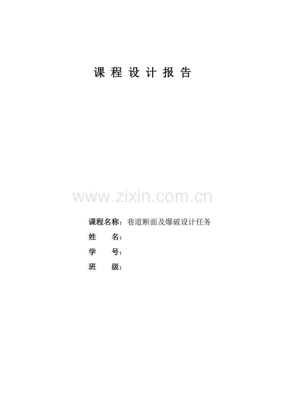 井巷工程设计报告.doc_第1页
