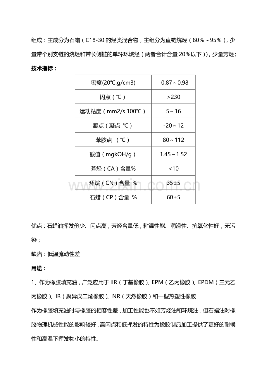 常见油类基础油环烷油芳烃油矿物油机械油等技术指标相关参数特点与应用.doc_第2页