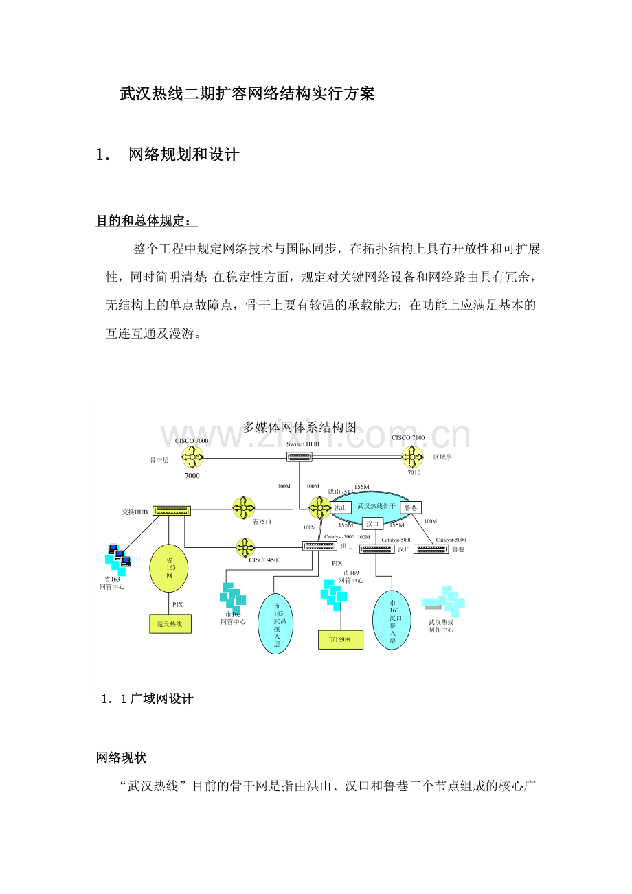 武汉热线二期扩容网络结构实施方案2.doc_第1页
