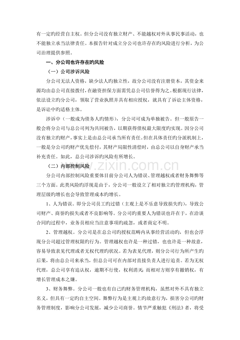 成立分公司的风险分析.doc_第2页