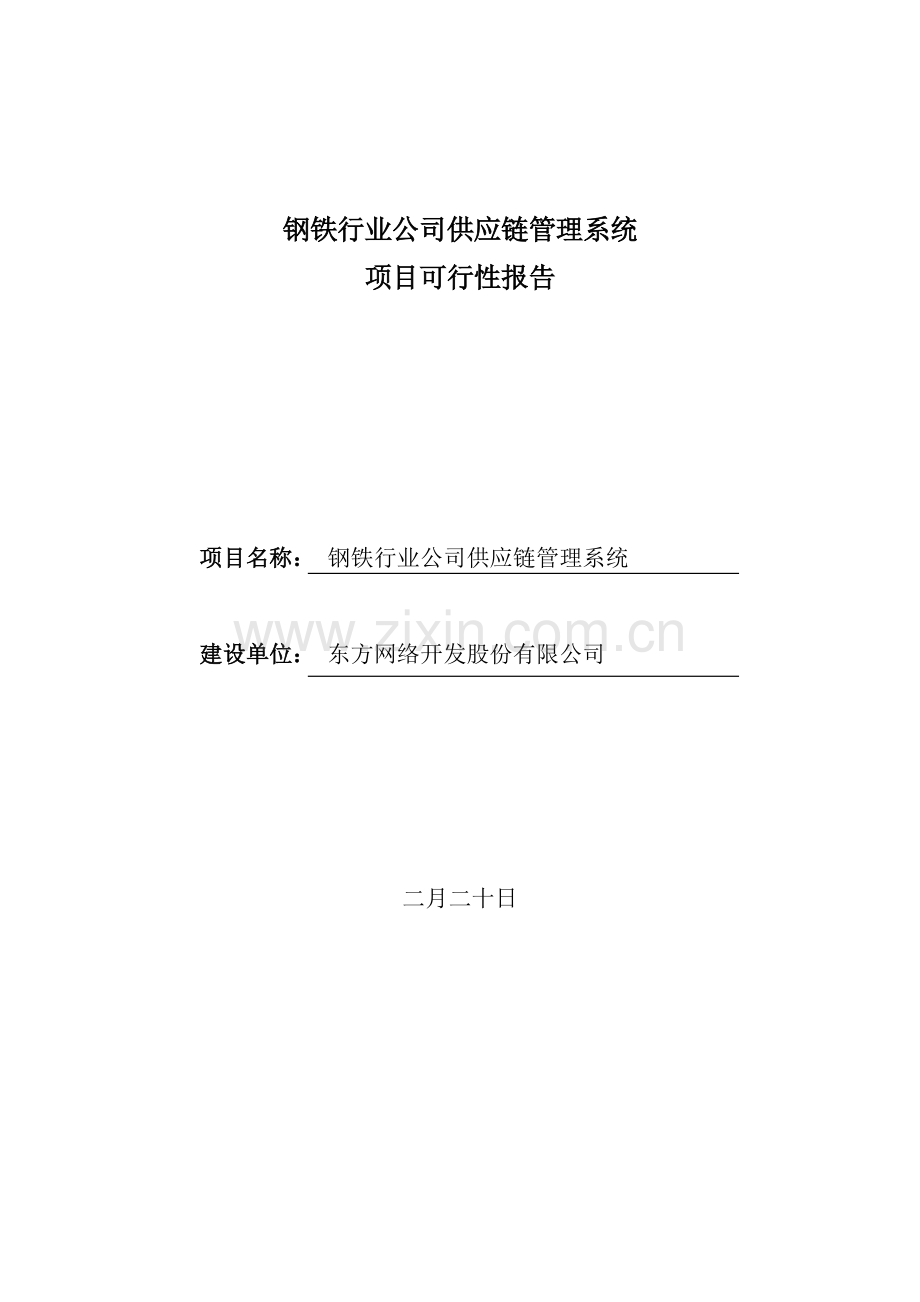 钢铁行业企业供应链管理系统项目可行性报告.doc_第1页