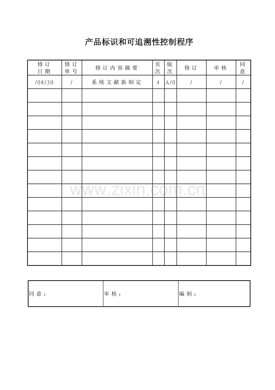 产品标识和可追溯性控制程序范本.doc_第1页