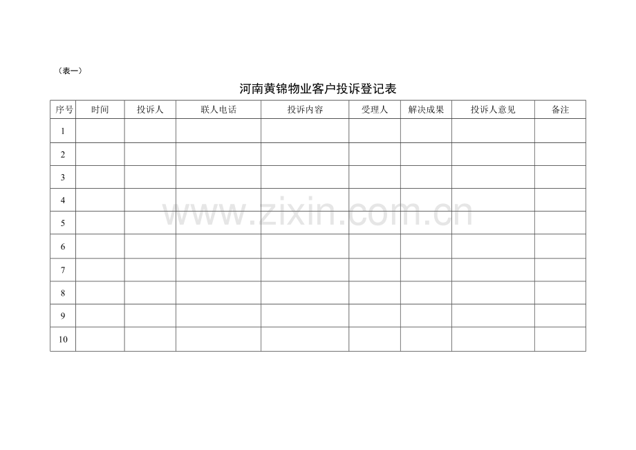 客户投诉登记表.doc_第1页