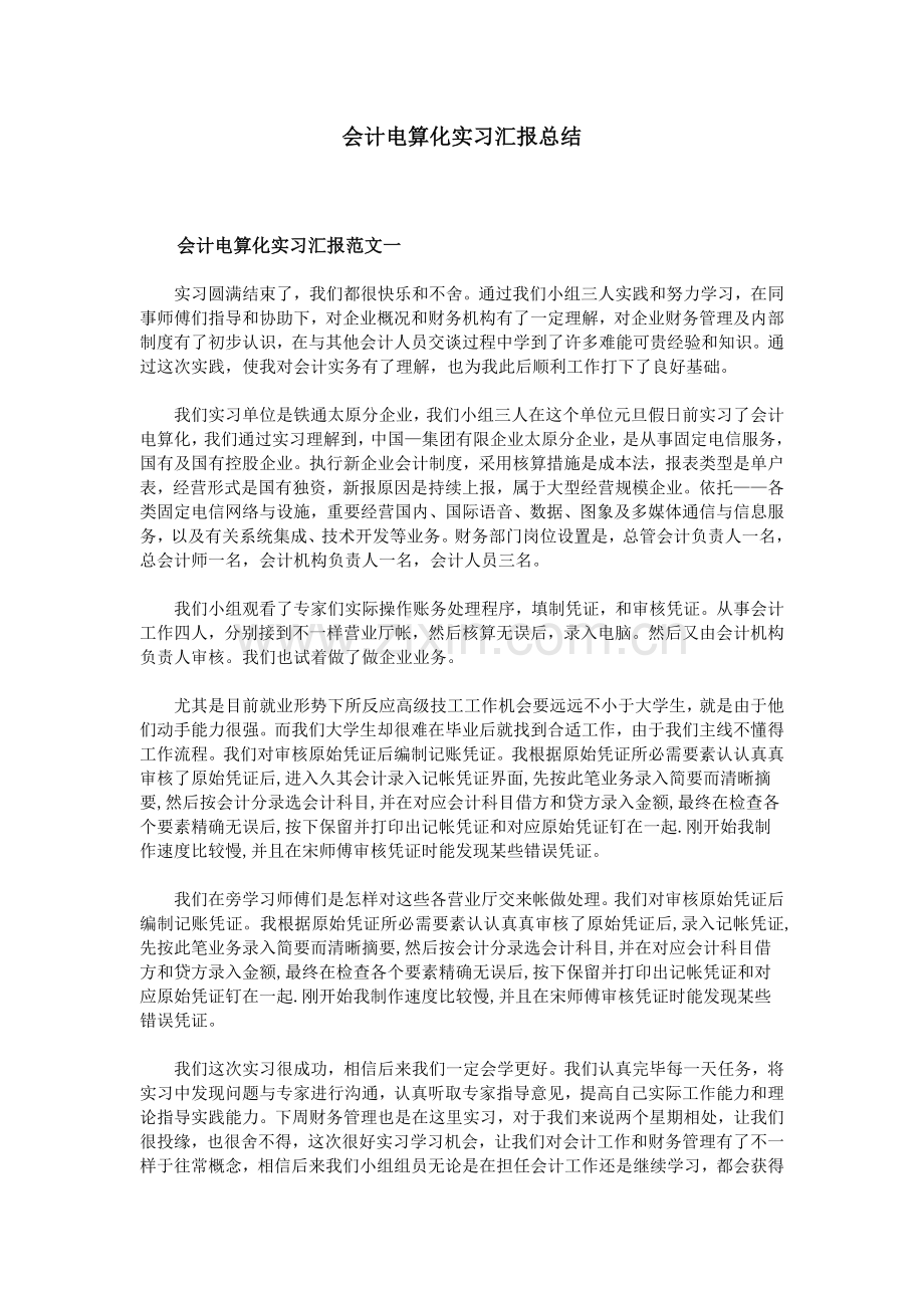 会计电算化实习报告总结.doc_第1页