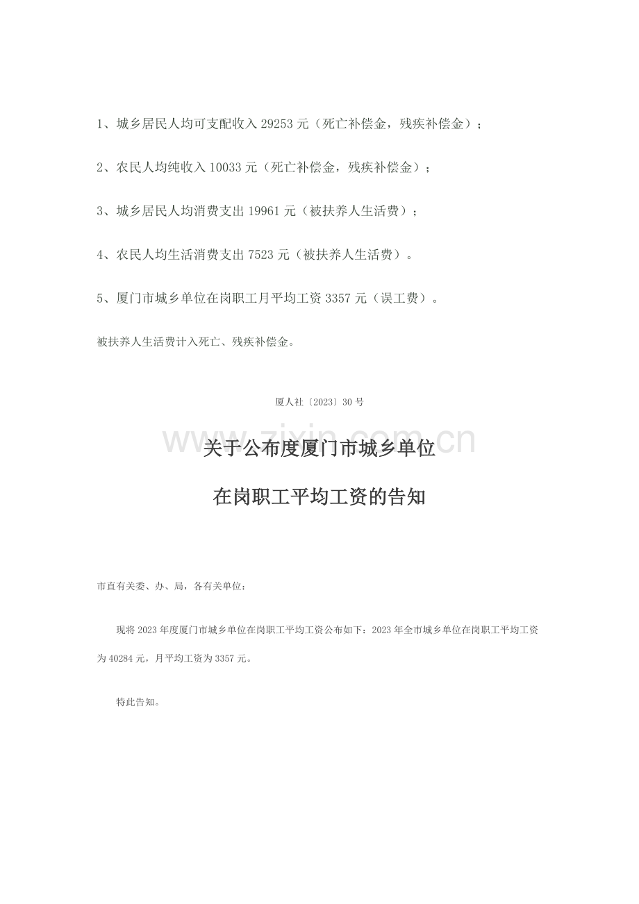 厦门市人身损害赔偿标准.doc_第1页