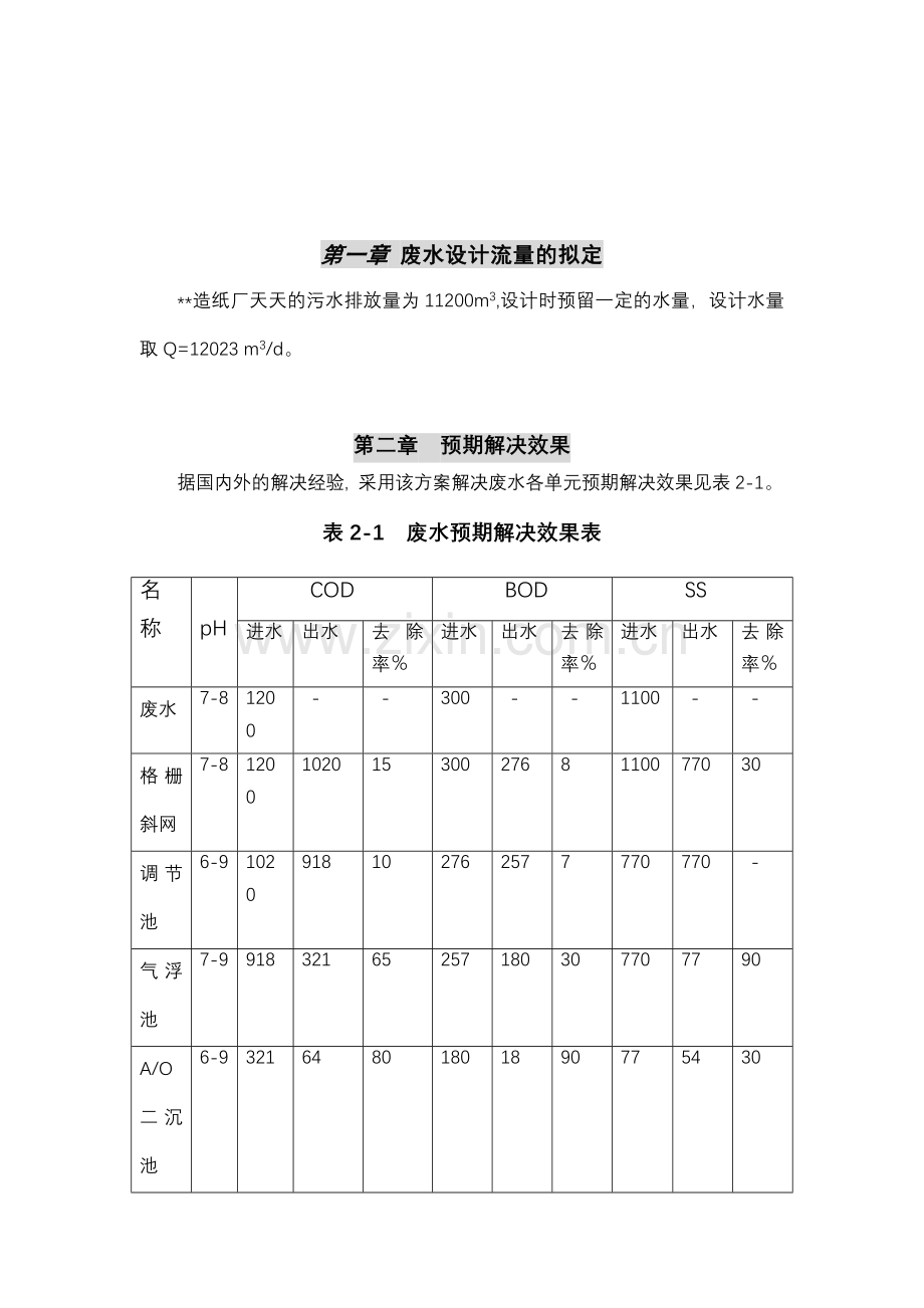 再生造纸废水处理毕业设计计算书.doc_第2页