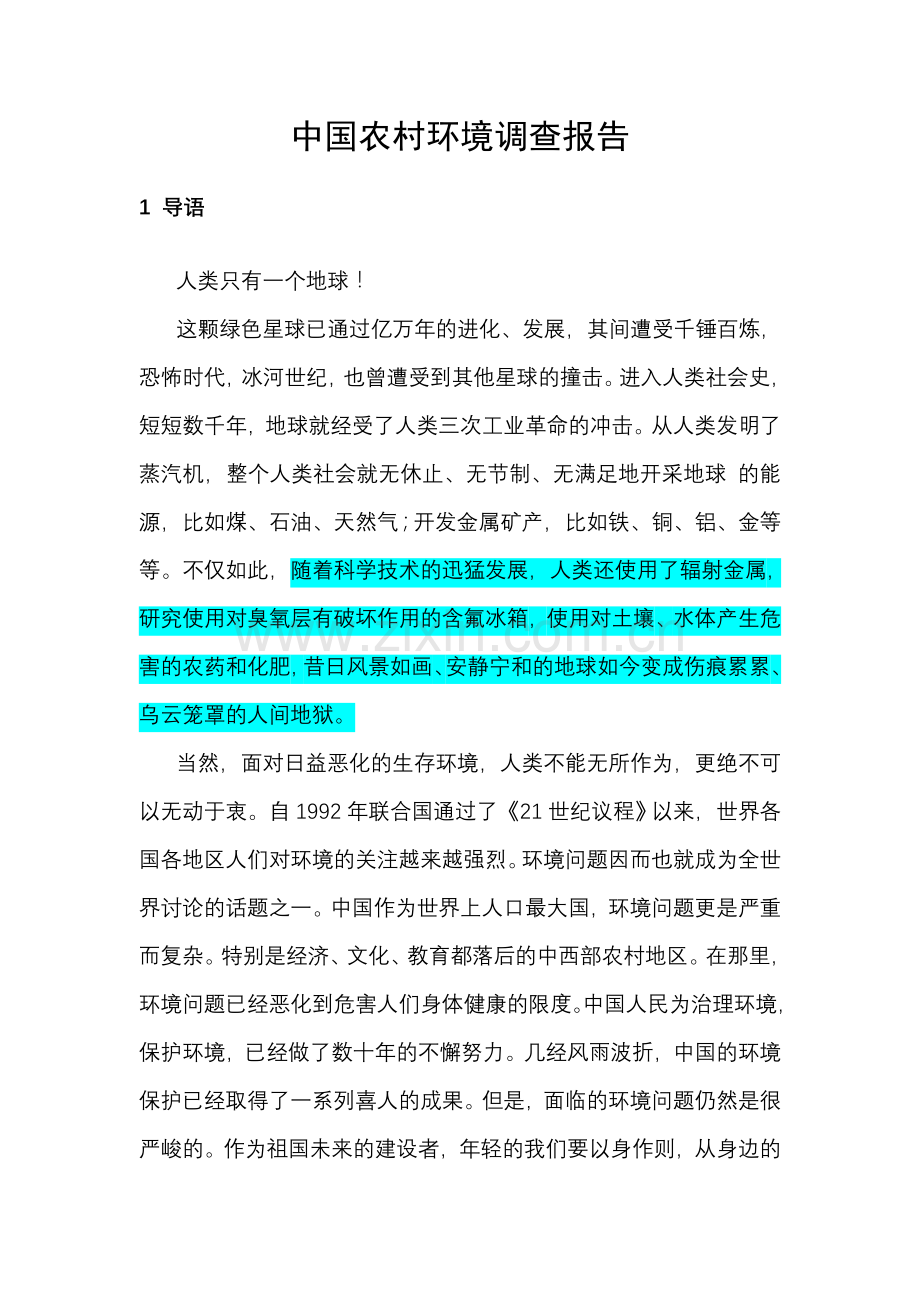 中国农村环境调查报告.doc_第1页