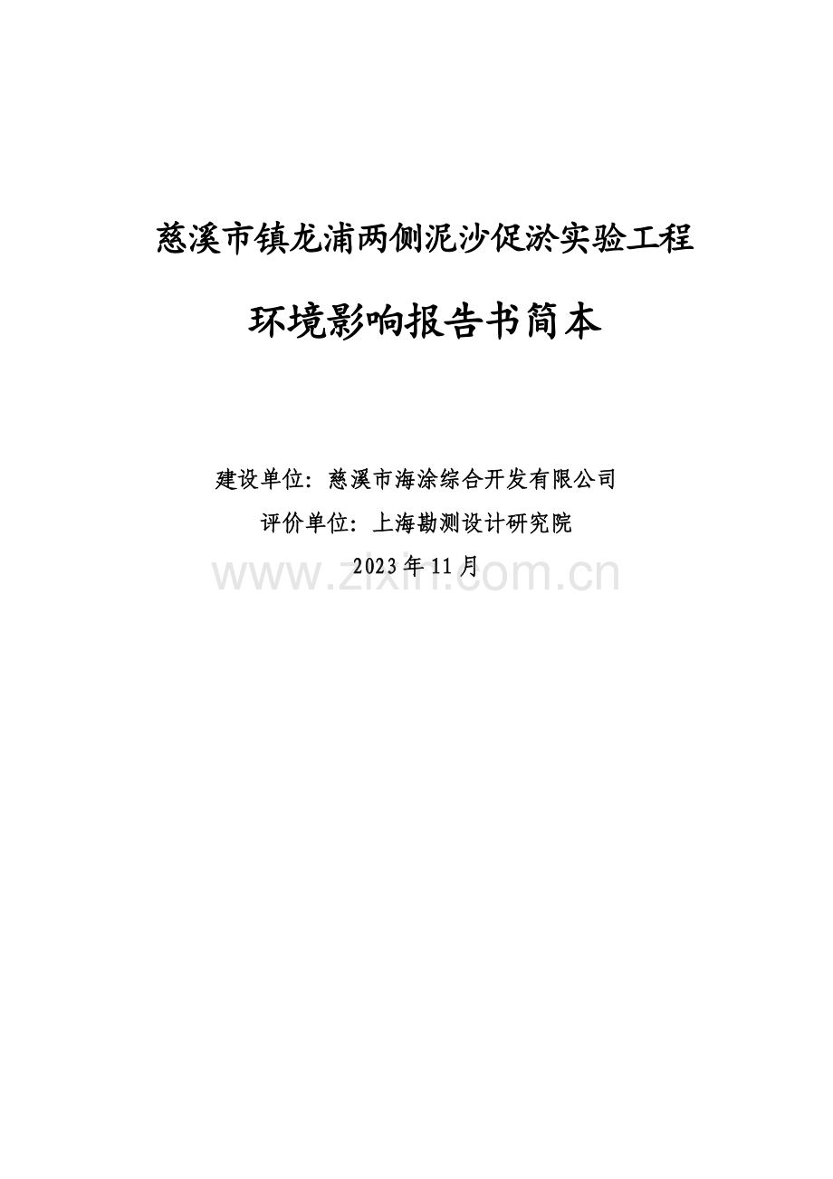 慈溪市镇龙浦两侧泥沙促淤试验工程.doc_第1页