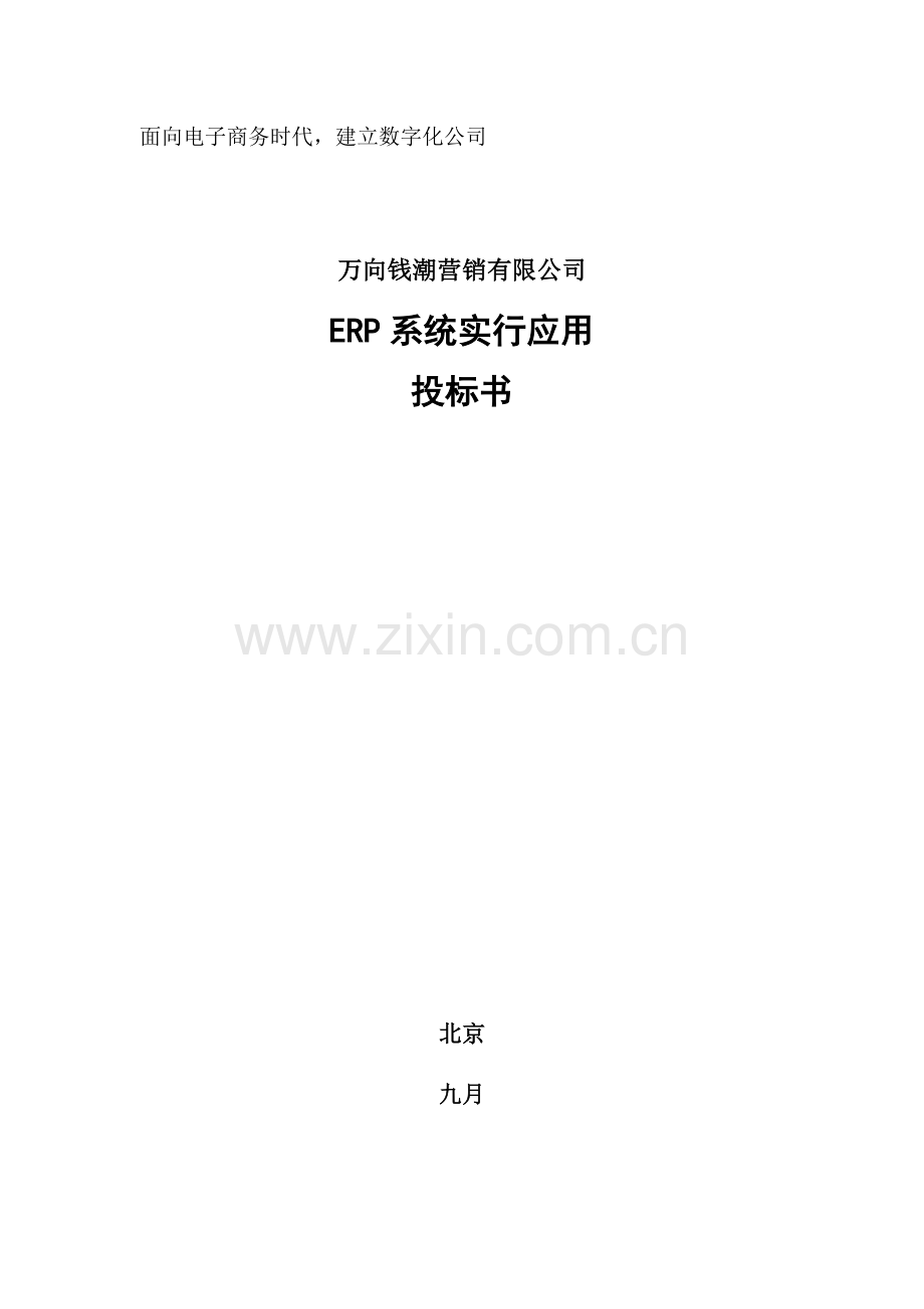 万向钱潮营销有限公司系统实施应用投标书样本.doc_第1页