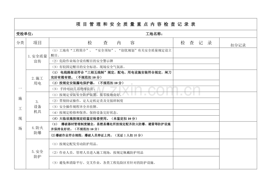 安全环保检查记录表.doc_第1页