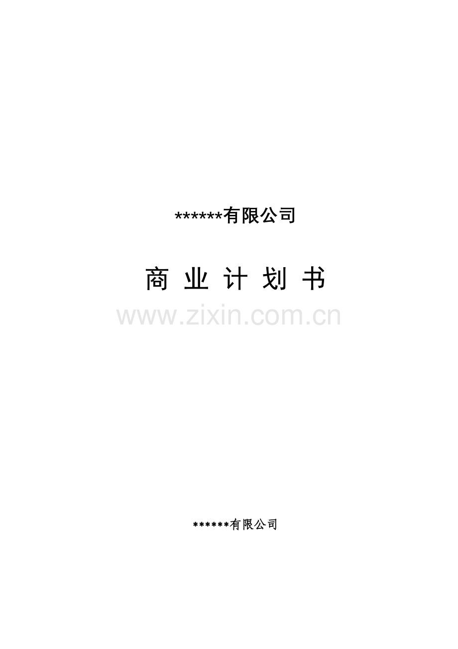 有限公司商业计划书模板.doc_第1页
