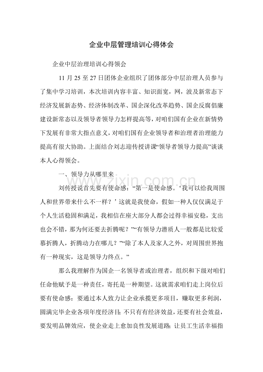 公司中层管理培训心得体会.doc_第1页