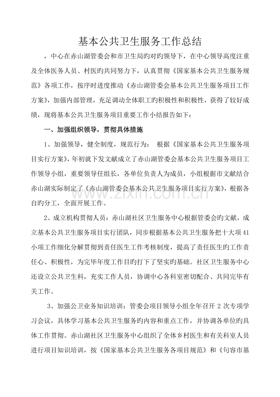 基本公共卫生服务工作总结.doc_第1页