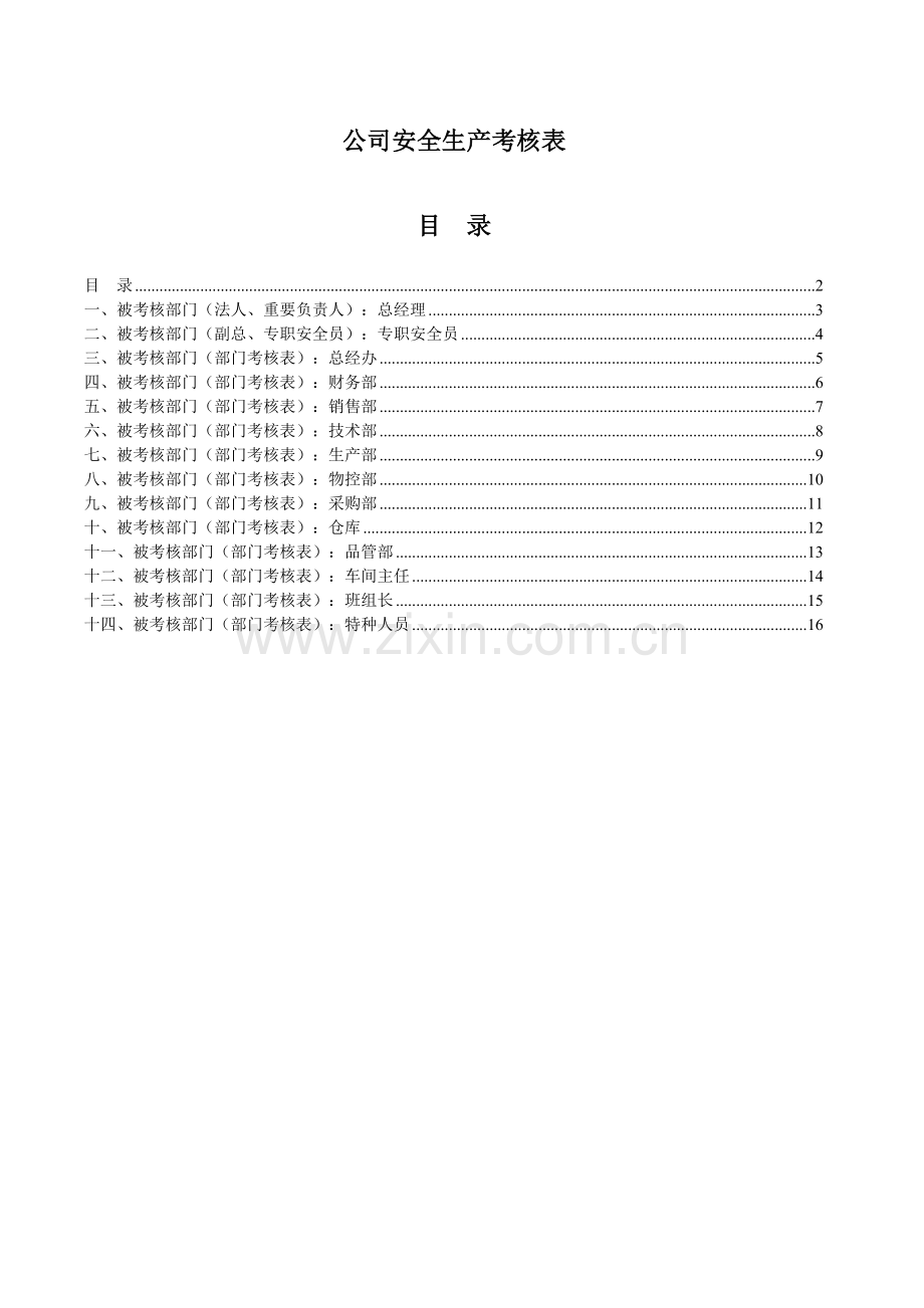 企业安全生产考核表.doc_第1页