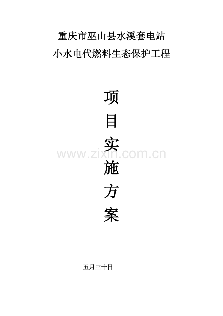 巫山县小水电代燃料生态保护工程实施方案.doc_第1页