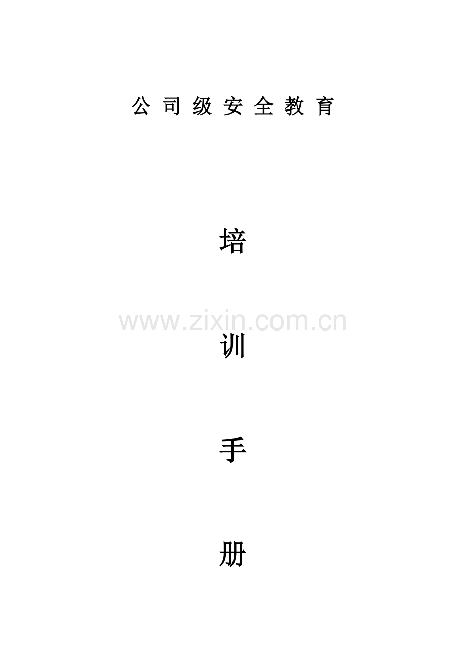 公司级安全教育培训手册.docx_第1页